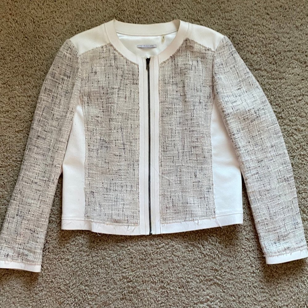 Tahari Distressed/Woven Blend Blazer